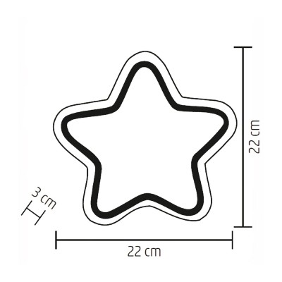 LED-es fa asztali dísz, csillag, neon-light, melegfehér - KAD 27